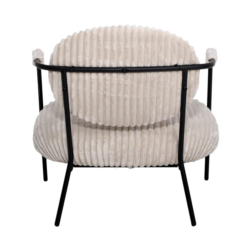 ΠΟΛΥΘΡΟΝΑ FL812 ΜΠΕΖ ΥΦΑΣΜΑ ΜΕ ΜΕΤΑΛΛΙΚΑ ΠΟΔΙΑ 76x76x77εκ - Image 5