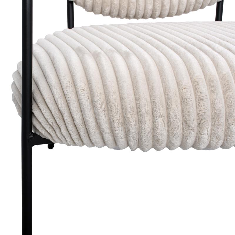 ΠΟΛΥΘΡΟΝΑ FL812 ΜΠΕΖ ΥΦΑΣΜΑ ΜΕ ΜΕΤΑΛΛΙΚΑ ΠΟΔΙΑ 76x76x77εκ - Image 7