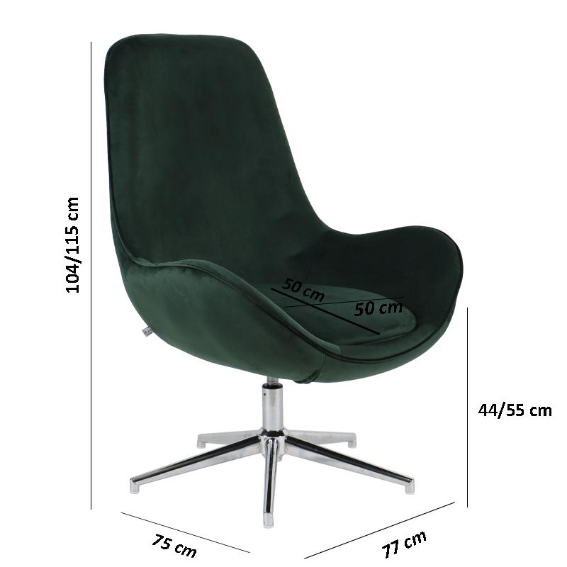 ΠΟΛΥΘΡΟΝΑ Thalia ΜΕ ΒΕΛΟΥΔΙΝΟ ΣΚ. ΠΡΑΣΙΝΟ ΥΦΑΣΜΑ 77x75x104εκ - Image 3