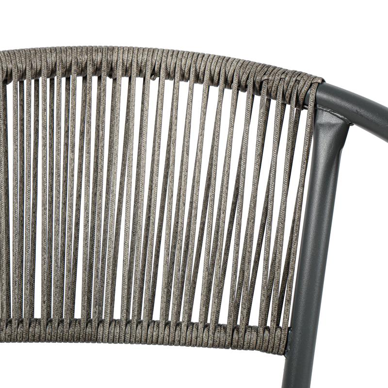 ΠΟΛΥΘΡΟΝΑ ΚΗΠΟΥ Fyllianna FL11465 ΑΠΟ ΣΥΝΘΕΤΙΚΟ RATTAN MΕ ΜΕΤΑΛΛΙΚΟ ΣΚΕΛΕΤΟ ΓΚΡΙ ΧΡΩΜΑ 54x63x74εκ - Image 4
