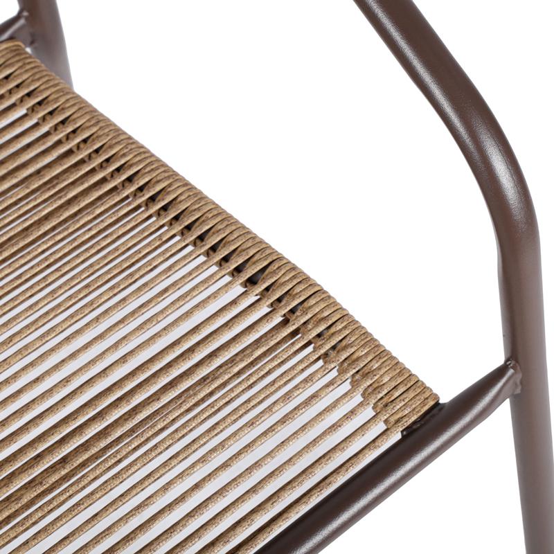 ΠΟΛΥΘΡΟΝΑ ΚΗΠΟΥ Fyllianna FL11465 ΑΠΟ ΣΥΝΘΕΤΙΚΟ RATTAN MΕ ΜΕΤΑΛΛΙΚΟ ΣΚΕΛΕΤΟ ΚΑΦΕ ΧΡΩΜΑ 54x63x74εκ - Image 4