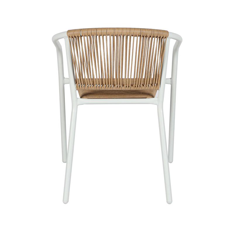 ΠΟΛΥΘΡΟΝΑ ΚΗΠΟΥ Fyllianna FL11465 ΑΠΟ ΣΥΝΘΕΤΙΚΟ RATTAN MΕ ΜΕΤΑΛΛΙΚΟ ΣΚΕΛΕΤΟ ΛΕΥΚΟ ΧΡΩΜΑ 54x63x74εκ - Image 3