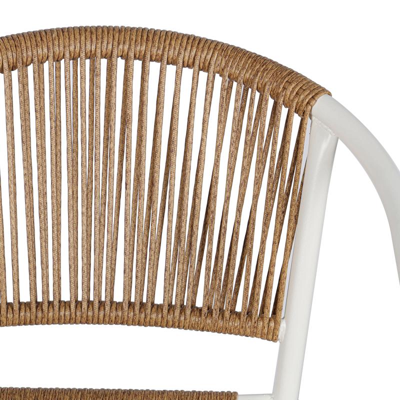 ΠΟΛΥΘΡΟΝΑ ΚΗΠΟΥ Fyllianna FL11465 ΑΠΟ ΣΥΝΘΕΤΙΚΟ RATTAN MΕ ΜΕΤΑΛΛΙΚΟ ΣΚΕΛΕΤΟ ΛΕΥΚΟ ΧΡΩΜΑ 54x63x74εκ - Image 4