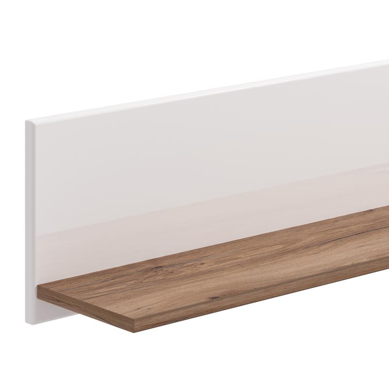 ΡΑΦΙ ΤΟΙΧΟΥ BURGUNDY ΛΕΥΚΟ-FLAGSTAFF OAK-ΛΕΥΚΟ HIGH GLOSS FOIL 120x19,5x24εκ s.p.k - Image 4