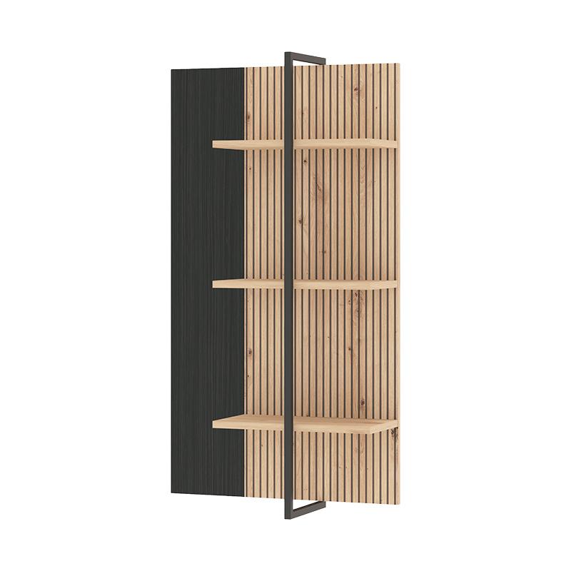 ΡΑΦΙ ΤΟΙΧΟΥ CORREZE ZP3P ΜΑΥΡΟ OAK-ARTISAN OAK 58x22x104εκ - Image 4