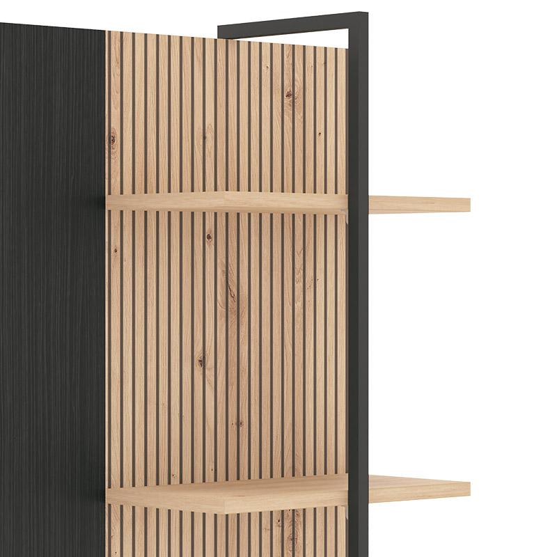 ΡΑΦΙ ΤΟΙΧΟΥ CORREZE ZP3P ΜΑΥΡΟ OAK-ARTISAN OAK 58x22x104εκ - Image 5