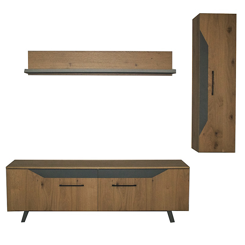 ΡΑΦΙ ΤΟΙΧΟΥ Jakarta ΜΕ ΚΑΠΛΑΜΑ ΔΡΥΟΣ ΡΟΥΣΤΙΚ 145x29x25εκ - Image 3