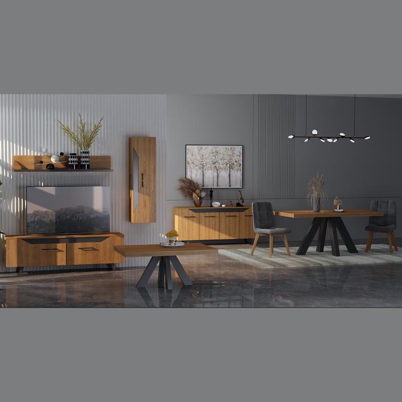 ΡΑΦΙ ΤΟΙΧΟΥ Jakarta ΜΕ ΚΑΠΛΑΜΑ ΔΡΥΟΣ ΡΟΥΣΤΙΚ 145x29x25εκ - Image 4