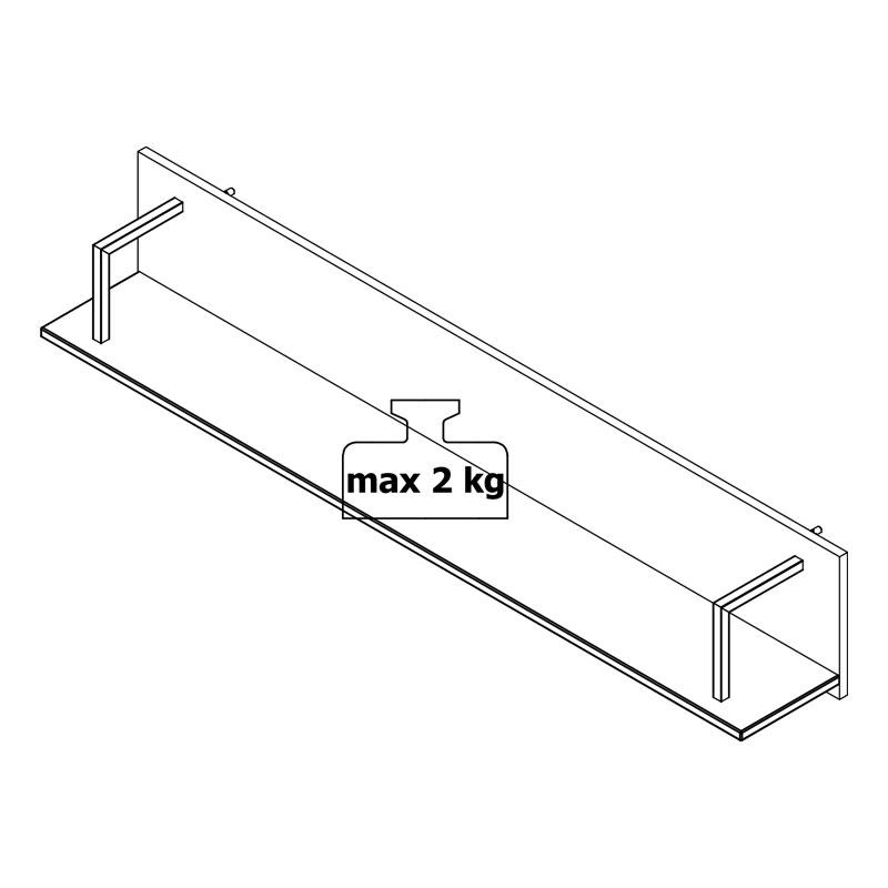 ΡΑΦΙ ΤΟΙΧΟΥ SARDINIA ZP ARTISAN OAK / ΜΑΥΡΟ 137.5x21x24εκ srd - Image 5