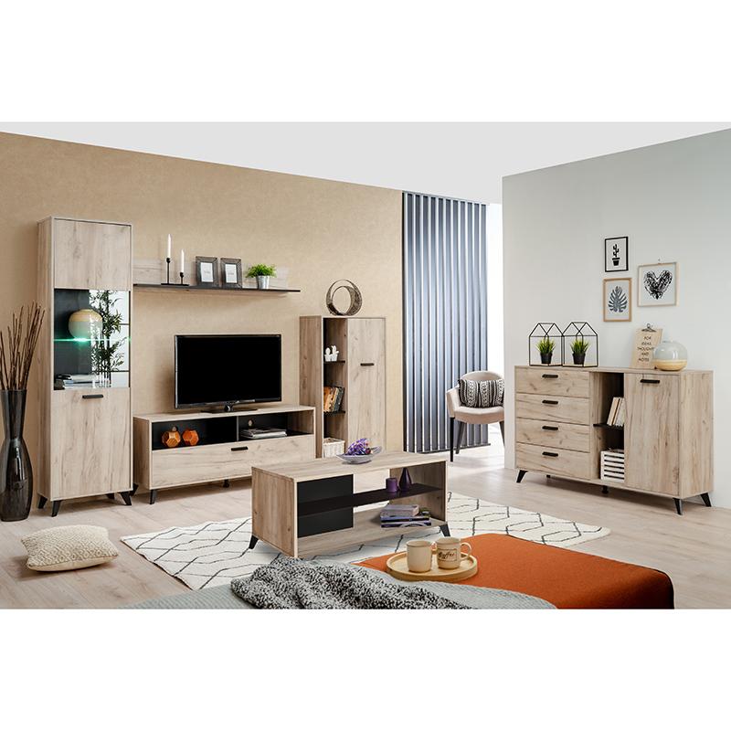 ΡΑΦΙ ΤΟΙΧΟΥ UMBRIA ZP GREY OAK-ΜΑΥΡΟ 137x19x24εκ m.b.r - Image 5