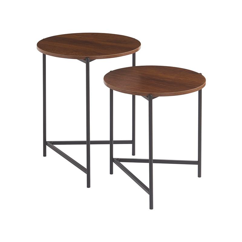 ΣΕΤ 2 ΒΟΗΘΗΤΙΚΑ ΤΡΑΠΕΖΑΚΙΑ FL6402 ΣΚΟΥΡΟ ΚΑΦΕ 45x45x50εκ & 50x50x60εκ