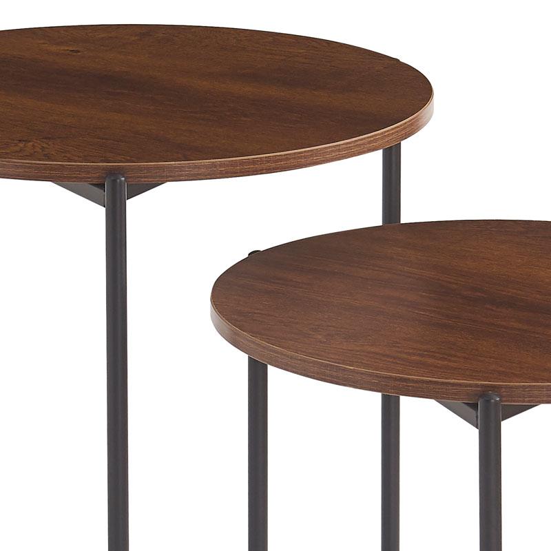 ΣΕΤ 2 ΒΟΗΘΗΤΙΚΑ ΤΡΑΠΕΖΑΚΙΑ FL6402 ΣΚΟΥΡΟ ΚΑΦΕ 45x45x50εκ & 50x50x60εκ - Image 2