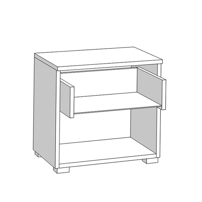 ΣΕΤ 2 ΚΟΜΟΔΙΝΑ RITMO 2NO1F SONOMA 44.5x33.5x42.5εκ - Image 7