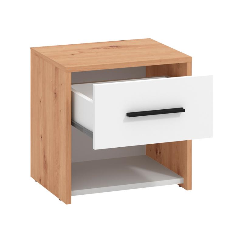 ΣΕΤ 2 ΚΟΜΟΔΙΝΑ VARADERO 2NO1F ARTISAN OAK-ΛΕΥΚΟ 42x33x42εκ fld - Image 4