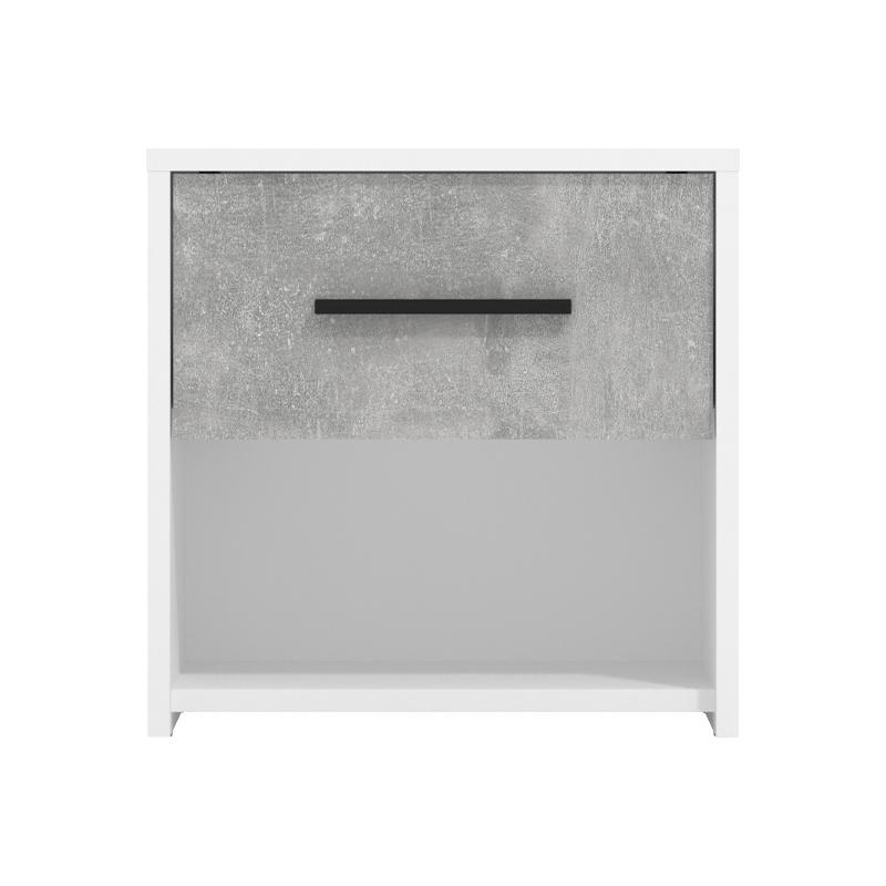 ΣΕΤ 2 ΚΟΜΟΔΙΝΑ VARADERO 2NO1F ΛΕΥΚΟ-CONCRETE 42x33x42εκ - Image 2