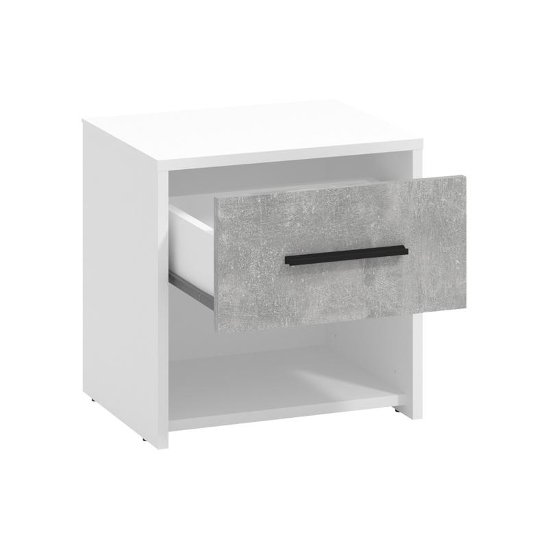 ΣΕΤ 2 ΚΟΜΟΔΙΝΑ VARADERO 2NO1F ΛΕΥΚΟ-CONCRETE 42x33x42εκ - Image 3