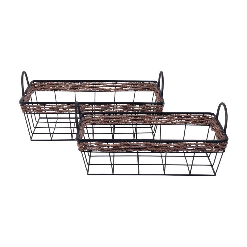 ΣΕΤ 2 ΜΕΤΑΛΛΙΚΑ ΚΑΛΑΘΙΑ ΜΑΥΡΟ ΧΡΩΜΑ 42x28x18,5εκ