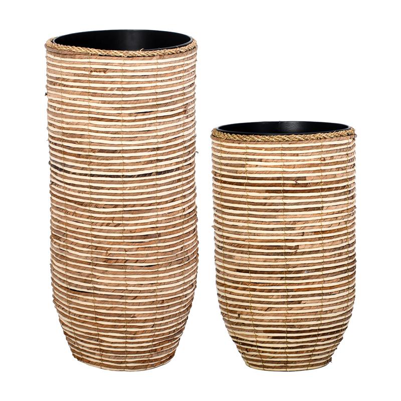 ΣΕΤ 2 ΨΑΘΙΝΑ ΚΑΣΠΩ FL24055 ΚΑΦΕ-ΜΠΕΖ ΧΡΩΜΑ 37x37x80εκ 31x31x57εκ