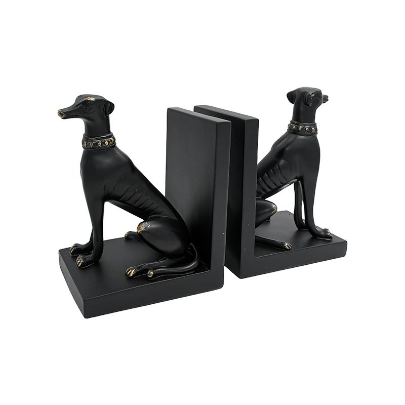 ΣΕΤ 2 ΤΕΜΑΧΙΑ ΒΙΒΛΙΟΣΤΑΤΕΣ "Dog" ΜΑΥΡΟ ΧΡΩΜΑ 19x10x14εκ
