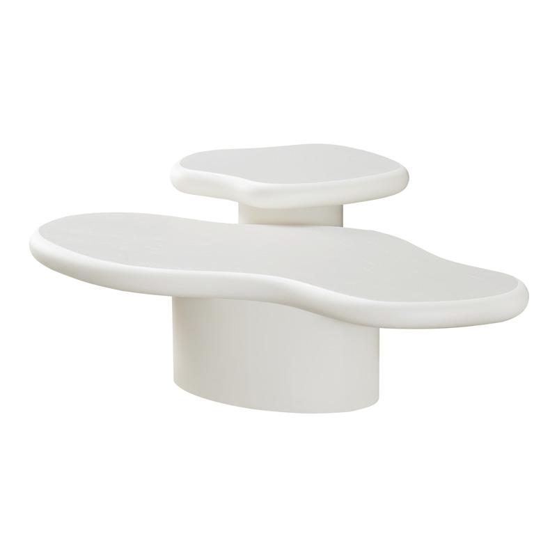 ΣΕΤ 2 ΤΡΑΠΕΖΙΑ ΣΑΛΟΝΙΟΥ Concretto ΛΕΥΚΟ ΜΕ ΥΦΗ ΤΣΙΜΕΝΤΟΥ ΧΡΩΜΑ 121x52x32εκ & 58x44x41εκ