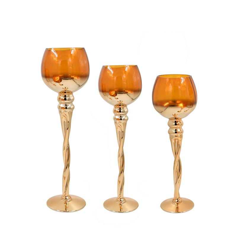 ΣΕΤ 3 ΓΥΑΛΙΝΑ ΚΗΡΟΠΗΓΙΑ FL5566 AMBER ΧΡΩΜΑ 35-40-45εκ