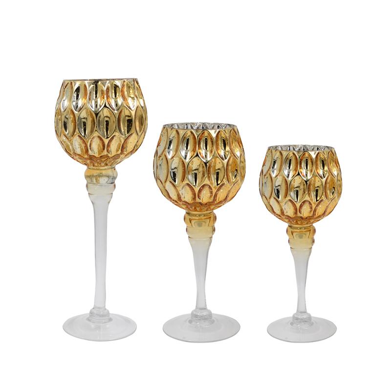 ΣΕΤ 3 ΓΥΑΛΙΝΑ ΚΗΡΟΠΗΓΙΑ FL63109 ΧΡΥΣΟ ΧΡΩΜΑ 20-25-30εκ