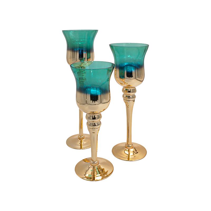 ΣΕΤ 3 ΓΥΑΛΙΝΑ ΚΗΡΟΠΗΓΙΑ FL6666 ΜΠΛΕ ΧΡΩΜΑ 40εκ