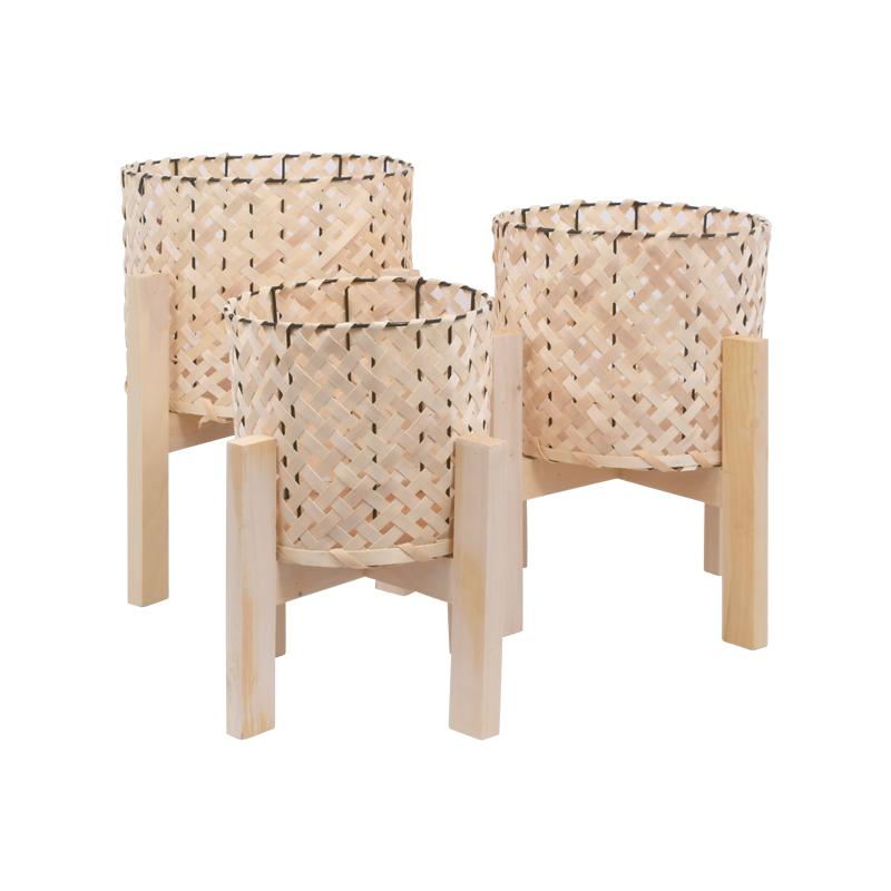 ΣΕΤ 3 ΨΑΘΙΝΑ ΚΑΣΠΩ ΚΑΦΕ ΧΡΩΜΑ 20x20x31εκ+25x25x35εκ+29x29x39εκ