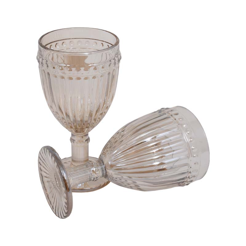 ΣΕΤ ΠΟΤΗΡΙ ΝΕΡΟΥ 6 ΤΜΧ ΓΥΑΛΙΝΟ ΜΕ ΠΟΔΙ Stripe AMBER LUSTER