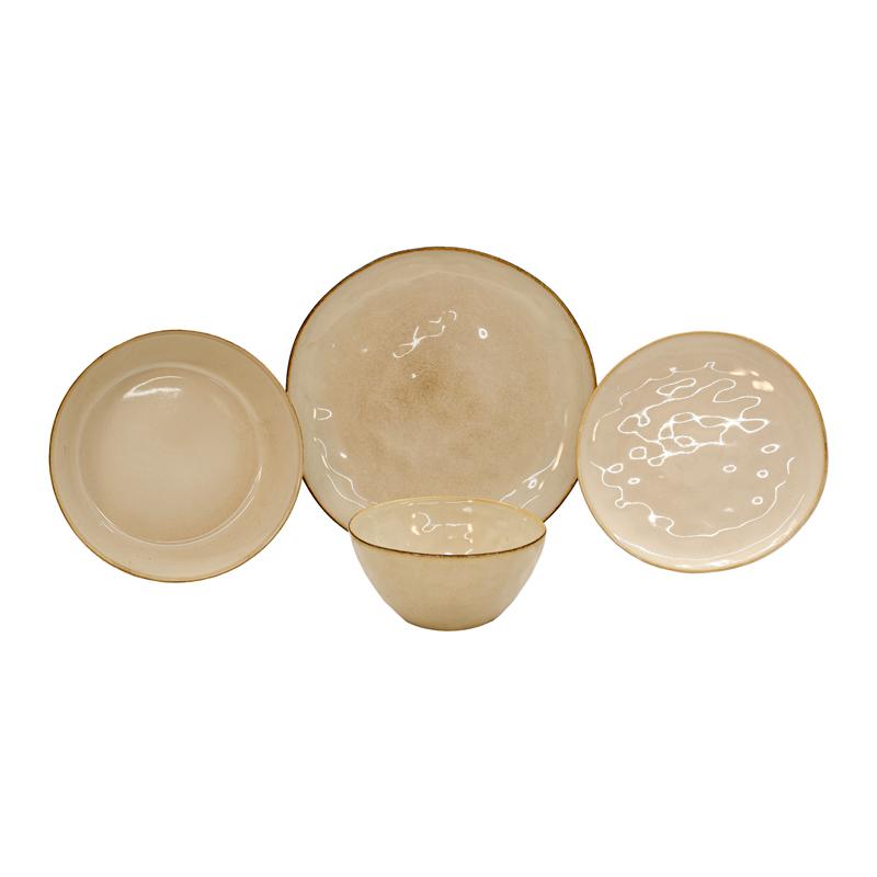 ΣΕΤ ΦΑΓΗΤΟΥ 16τμχ FL25150 STONEWARE ΜΠΕΖ ΧΡΩΜΑ