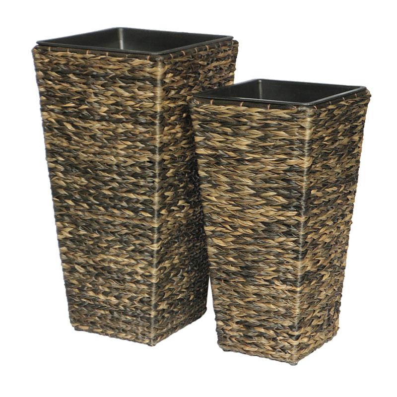 ΣΕΤ ΚΑΣΠΩ 2 ΤΕΜΑΧΙΑ POLY RATTAN FL21820 ΜΠΕΖ-ΚΑΦΕ ΧΡΩΜΑ 36x70εκ & 30x60εκ