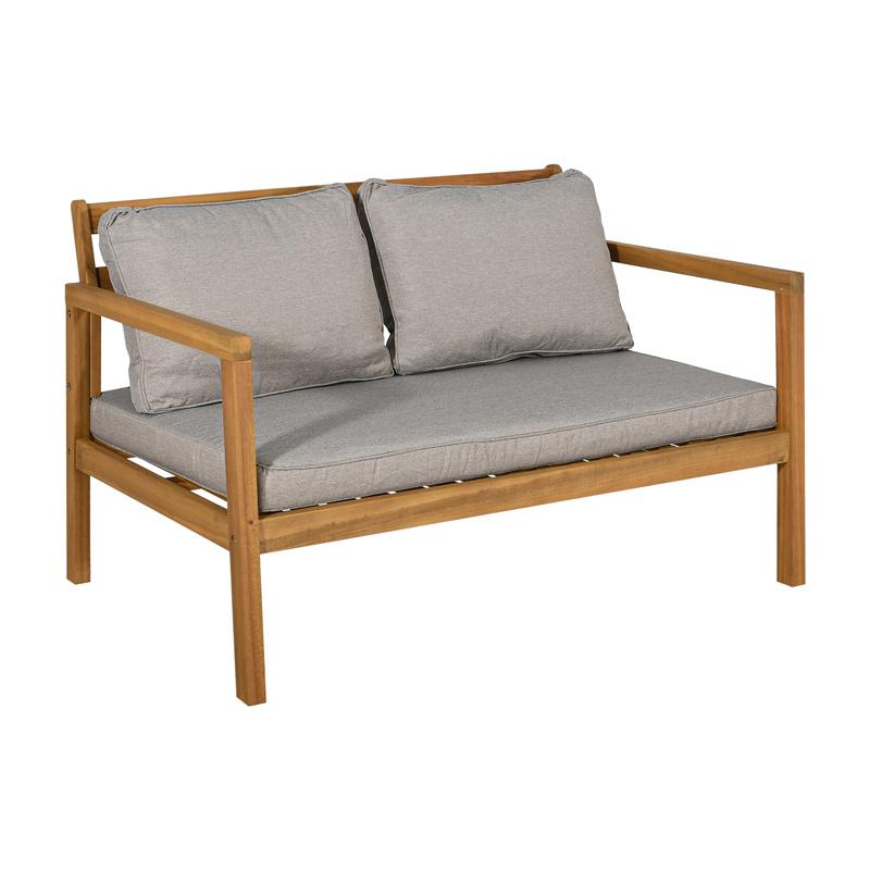 ΣΕΤ ΚΗΠΟΥ 4 ΤΕΜ ΞΥΛΟ ΑΚΑΚΙΑΣ FL129 ΚΑΡΥΔΙ ΣΚΕΛΕΤΟΣ ΜΠΕΖ-ΚΑΦΕ ΥΦΑΣΜΑ 120x68x75εκ - Image 3