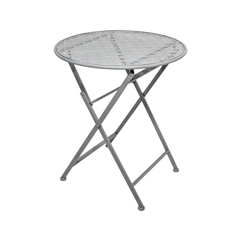 ΣΕΤ ΜΕΤΑΛΛΙΚΟ ΤΡΑΠΕΖΙ ΚΗΠΟΥ ΜΕ 2 ΚΑΡΕΚΛΕΣ Gordon ΓΚΡΙ ΧΡΩΜΑ - Image 3