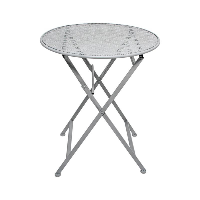 ΣΕΤ ΜΕΤΑΛΛΙΚΟ ΤΡΑΠΕΖΙ ΚΗΠΟΥ ΜΕ 2 ΚΑΡΕΚΛΕΣ Gordon ΓΚΡΙ ΧΡΩΜΑ - Image 4