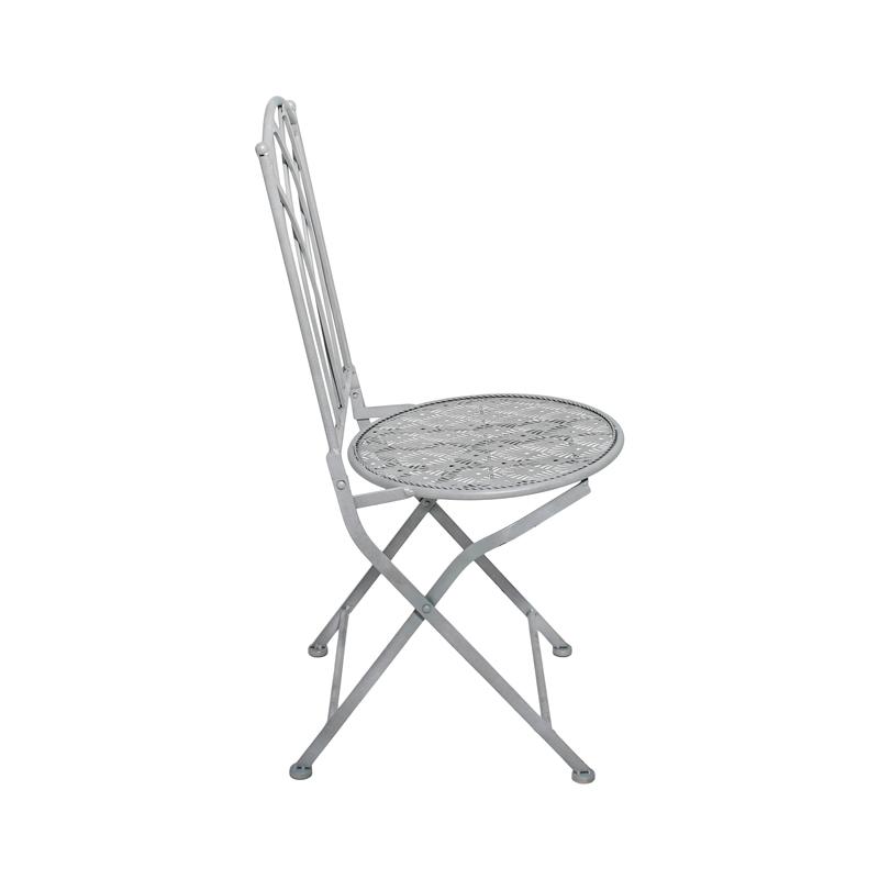 ΣΕΤ ΜΕΤΑΛΛΙΚΟ ΤΡΑΠΕΖΙ ΚΗΠΟΥ ΜΕ 2 ΚΑΡΕΚΛΕΣ Gordon ΓΚΡΙ ΧΡΩΜΑ - Image 5