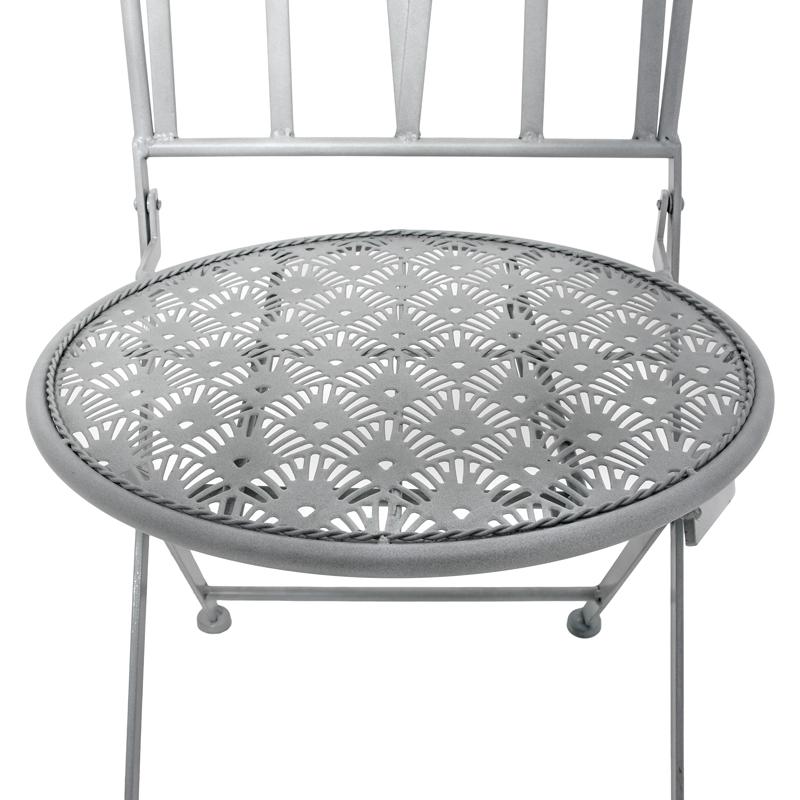 ΣΕΤ ΜΕΤΑΛΛΙΚΟ ΤΡΑΠΕΖΙ ΚΗΠΟΥ ΜΕ 2 ΚΑΡΕΚΛΕΣ Gordon ΓΚΡΙ ΧΡΩΜΑ - Image 8