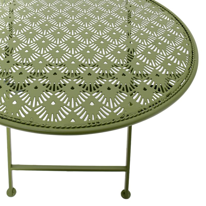 ΣΕΤ ΜΕΤΑΛΛΙΚΟ ΤΡΑΠΕΖΙ ΚΗΠΟΥ ΜΕ 2 ΚΑΡΕΚΛΕΣ Gordon ΠΡΑΣΙΝΟ ΧΡΩΜΑ - Image 8