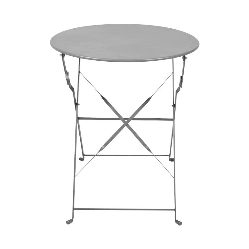 ΣΕΤ ΜΕΤΑΛΛΙΚΟ ΤΡΑΠΕΖΙ ΚΗΠΟΥ ΜΕ 2 ΚΑΡΕΚΛΕΣ Rollin ΓΚΡΙ ΧΡΩΜΑ 60x70εκ - Image 3