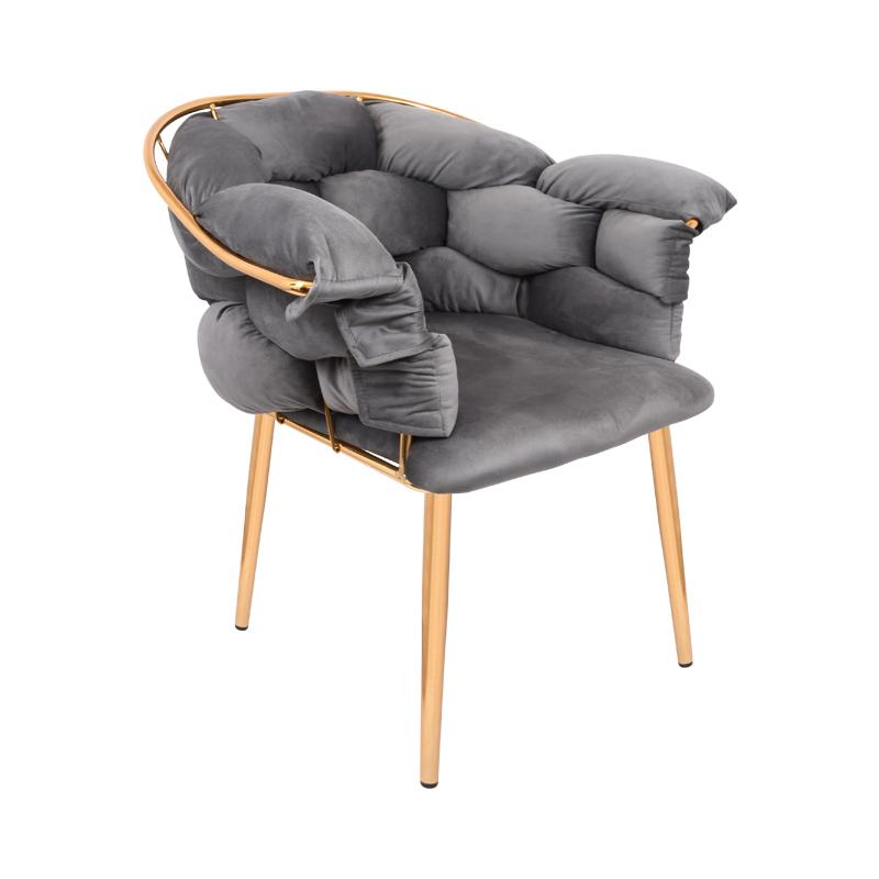 ΣΕΤ ΣΑΛΟΝΙ 3 ΤΕΜΑΧΙΩΝ Baloon ΜΕ ΜΕΤΑΛΛΙΚΟ ΣΚΕΛΕΤΟ ΚΑΙ ΓΚΡΙ ΧΡΩΜΑ ΥΦΑΣΜΑΤΟΣ - Image 3