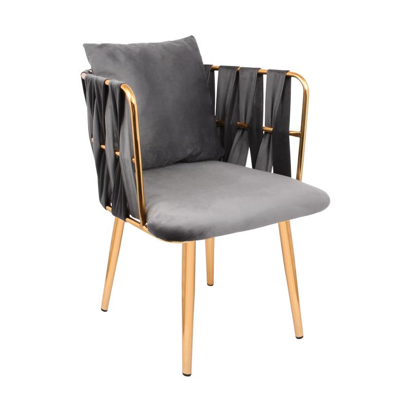 ΣΕΤ ΣΑΛΟΝΙ 3 ΤΕΜΑΧΙΩΝ Belt ΜΕ ΜΕΤΑΛΛΙΚΟ ΣΚΕΛΕΤΟ ΚΑΙ ΓΚΡΙ ΧΡΩΜΑ ΥΦΑΣΜΑΤΟΣ - Image 3