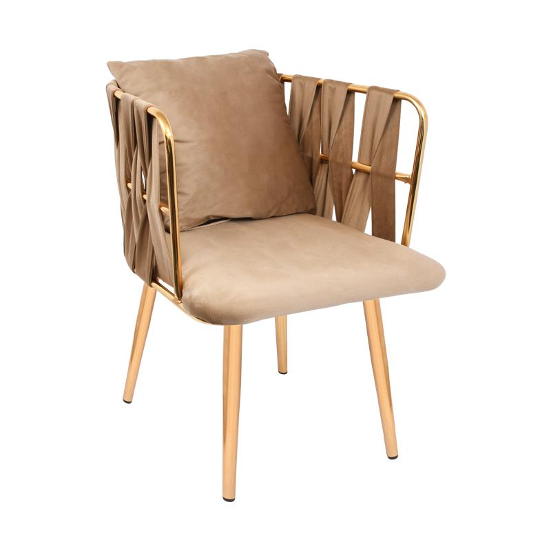 ΣΕΤ ΣΑΛΟΝΙ 3 ΤΕΜΑΧΙΩΝ Belt ΜΕ ΜΕΤΑΛΛΙΚΟ ΣΚΕΛΕΤΟ ΚΑΙ ΜΠΕΖ ΧΡΩΜΑ ΥΦΑΣΜΑΤΟΣ - Image 3