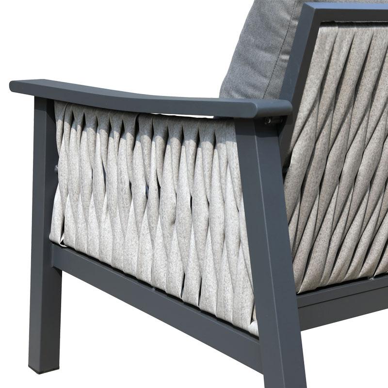 ΣΕΤ ΣΑΛΟΝΙ ΕΞΟΧΗΣ 4 ΤΕΜΑΧΙΩΝ "Federiko" ΓΚΡΙ ΧΡΩΜΑ 145x87x78εκ - Image 8