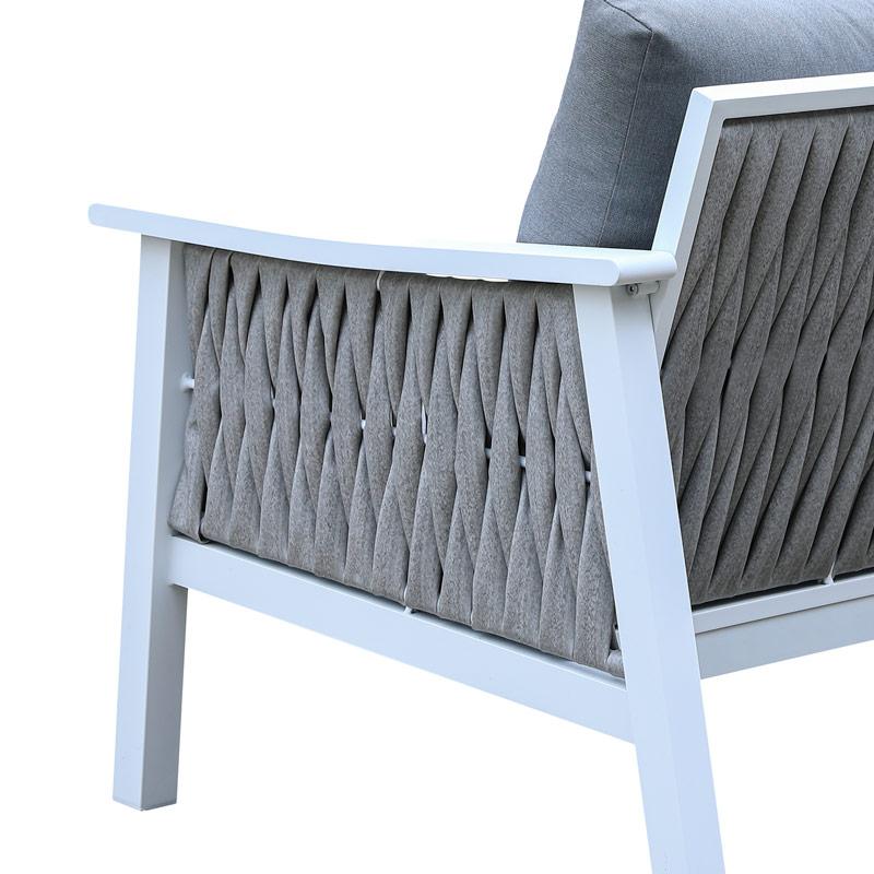 ΣΕΤ ΣΑΛΟΝΙ ΕΞΟΧΗΣ 4 ΤΕΜΑΧΙΩΝ "Federiko" ΛΕΥΚΟ ΧΡΩΜΑ 145x87x78εκ - Image 7