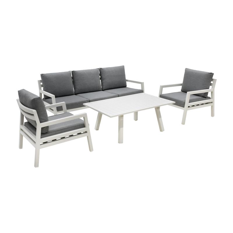 ΣΕΤ ΣΑΛΟΝΙ ΚΗΠΟΥ 4 ΤΕΜΑΧΙΩΝ Santiago ΛΕΥΚΟ ΧΡΩΜΑ 188x80x70εκ - Image 3