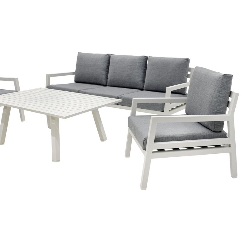 ΣΕΤ ΣΑΛΟΝΙ ΚΗΠΟΥ 4 ΤΕΜΑΧΙΩΝ Santiago ΛΕΥΚΟ ΧΡΩΜΑ 188x80x70εκ - Image 4