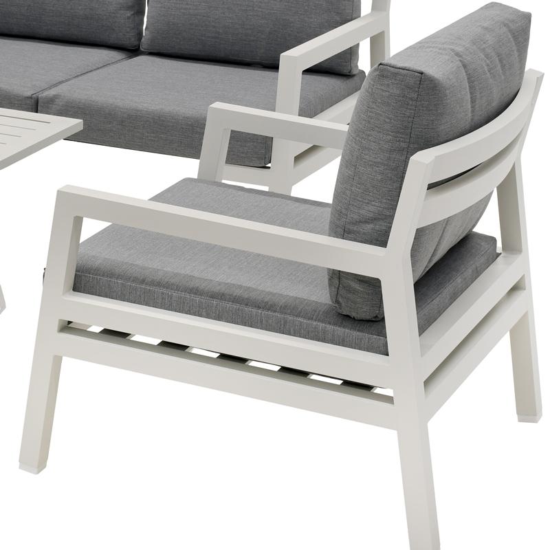 ΣΕΤ ΣΑΛΟΝΙ ΚΗΠΟΥ 4 ΤΕΜΑΧΙΩΝ Santiago ΛΕΥΚΟ ΧΡΩΜΑ 188x80x70εκ - Image 5