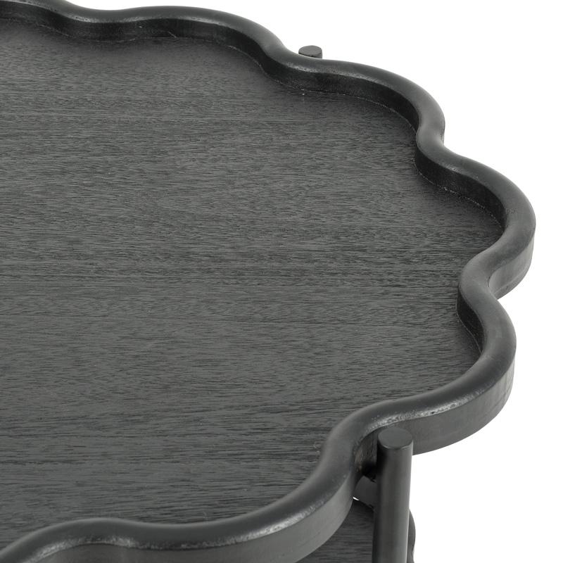 ΣΤΡΟΓΓΥΛΟ ΒΟΗΘΗΤΙΚΟ ΤΡΑΠΕΖΑΚΙ MDF ΣΑΛΟΝΙΟΥ FL03248 ΜΑΥΡΟ ΧΡΩΜΑ 80x48εκ - Image 3