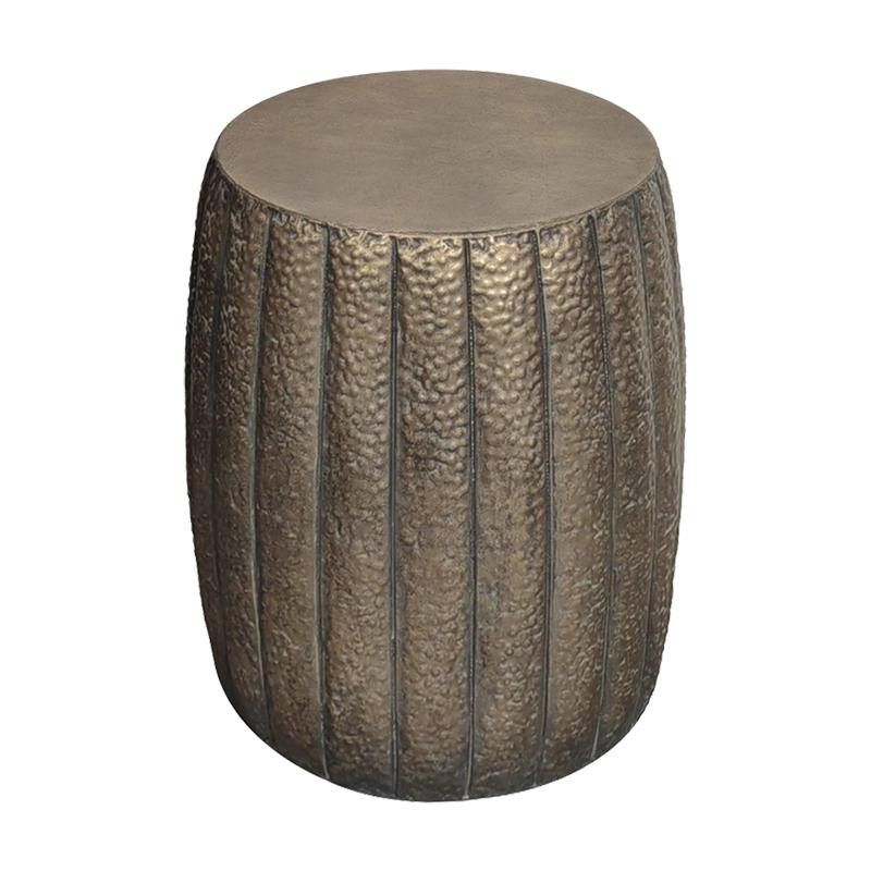 ΣΤΡΟΓΓΥΛΟ ΜΕΤΑΛΛΙΚΟ ΣΚΑΜΠΟ FL033 ΜΠΡΟΝΖΕ 44x49εκ