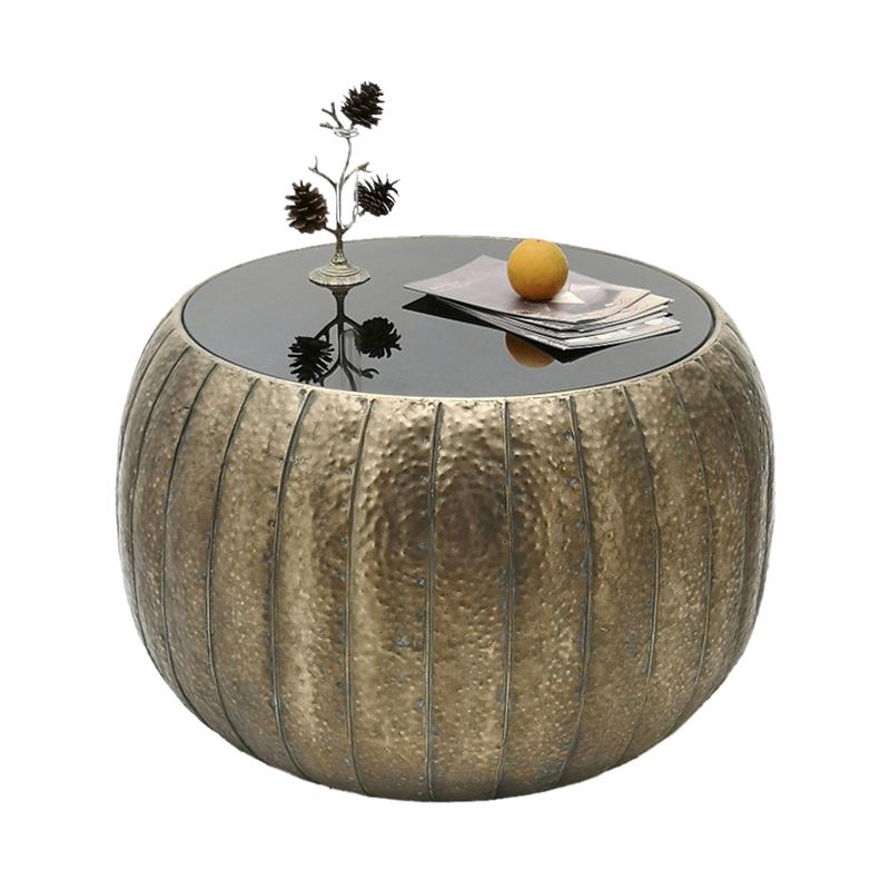 ΣΤΡΟΓΓΥΛΟ ΜΕΤΑΛΛΙΚΟ ΤΡΑΠΕΖΑΚΙ ΣΑΛΟΝΙΟΥ FL0176 ΜΠΡΟΝΖΕ 69x51εκ