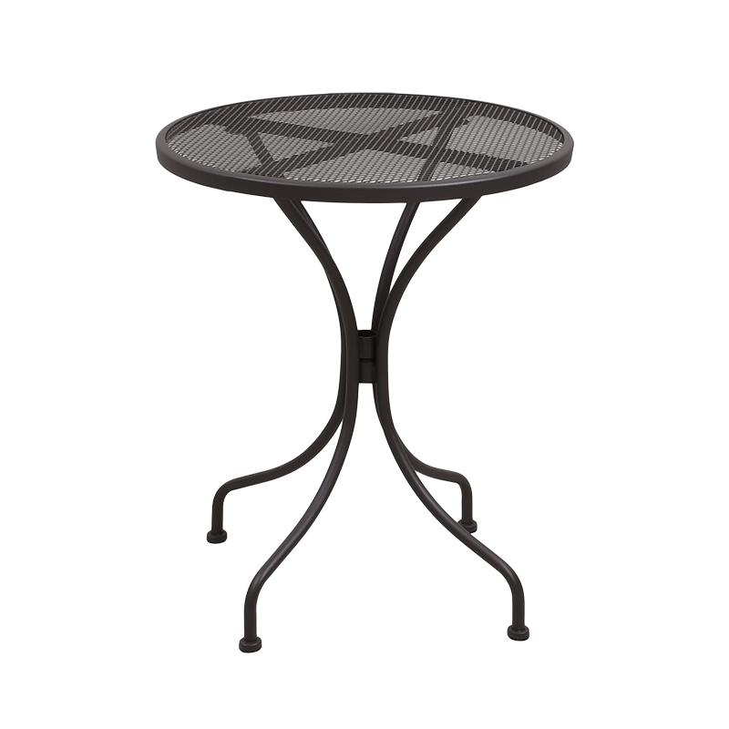 ΣΤΡΟΓΓΥΛΟ ΜΕΤΑΛΛΙΚΟ ΤΡΑΠΕΖΙ ΕΞΟΧΗΣ 003 ΚΑΦΕ ΧΡΩΜΑ 60x73εκ - Image 3